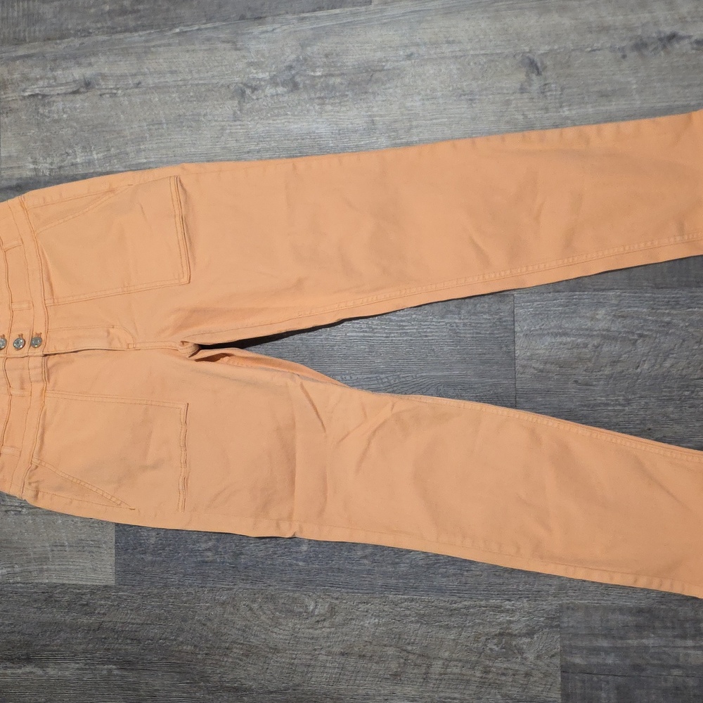 WHBM Jeans Women's Size 10 Pastel Orange Extra High Rise Slim Ankle